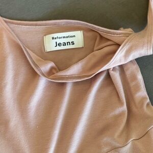Reformation Jeans Bandeau Top in Dusty Rose Blush